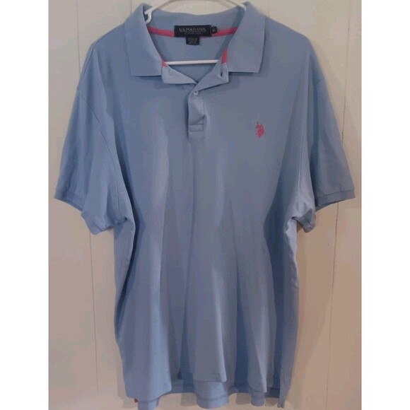 U.S. Polo Association Shirt Mens XL Pale Blue Short Sleeve Luxury Feel - Picture 1 of 4